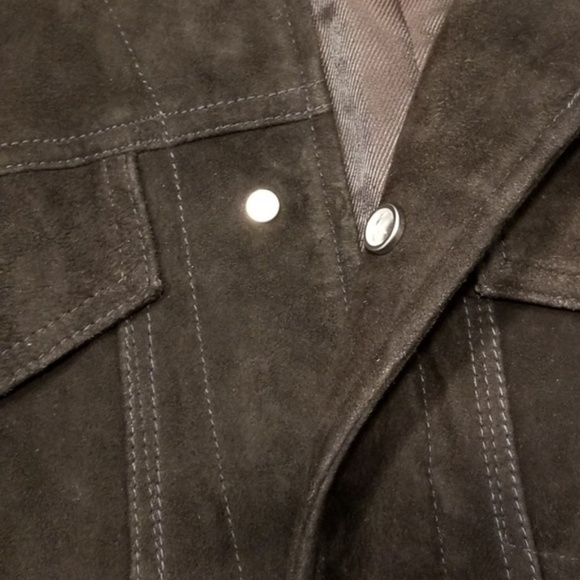 🍺EUC🍺 H&M DARK BROWN SUEDE BLAZER JACKET - Picture 6 of 8